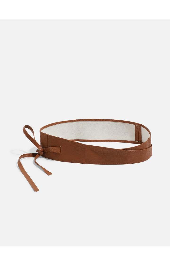 Haute Sauce By Campus Sutra Tan Solid Single Clothing Accessory