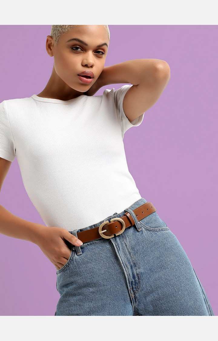 Haute Sauce By Campus Sutra Brown Solid Single Clothing Accessory