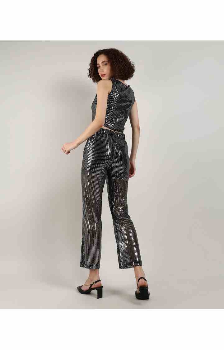 Women's Black Embellished Co-ords