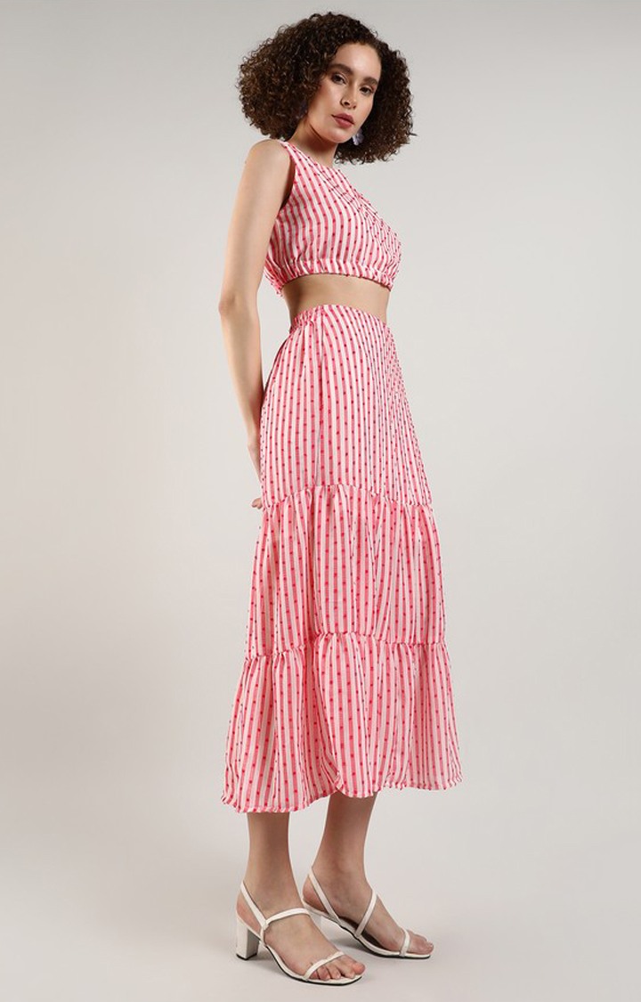 Women's Multicolor Striped Co-ords