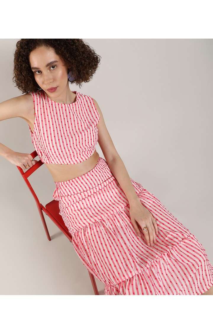 Women's Multicolor Striped Co-ords