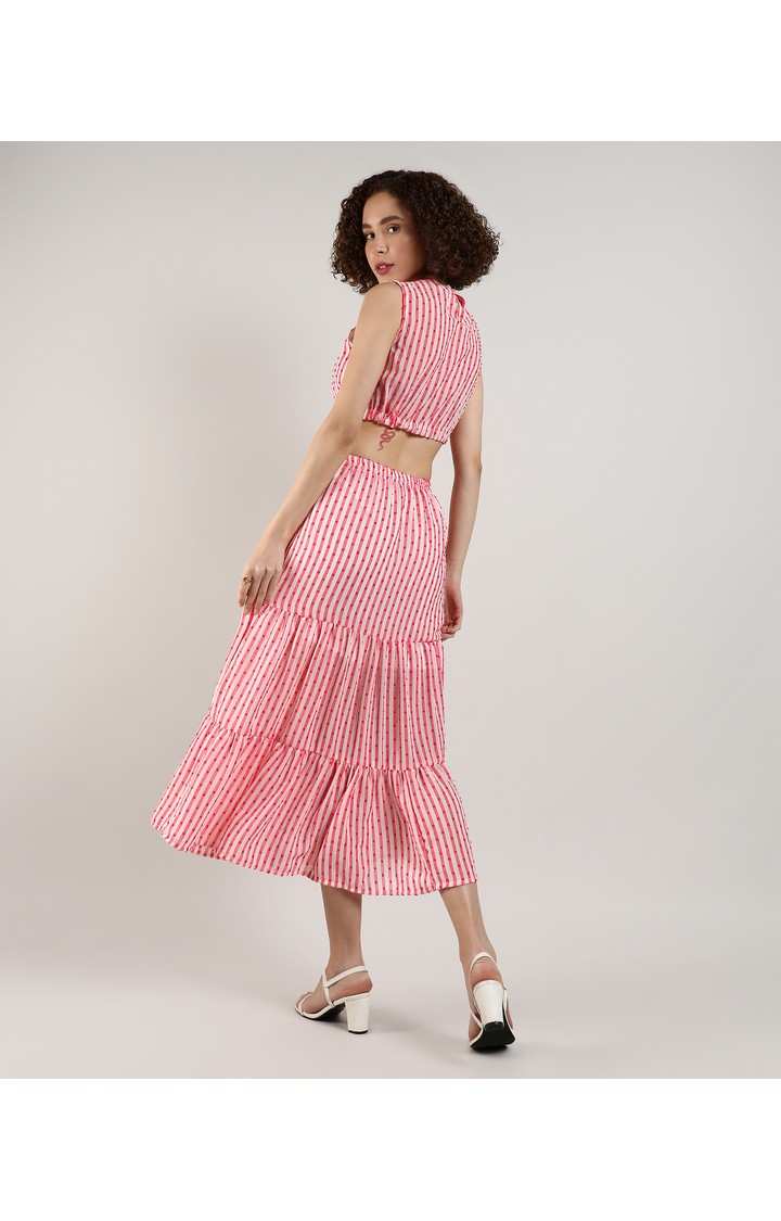 Women's Multicolor Striped Co-ords