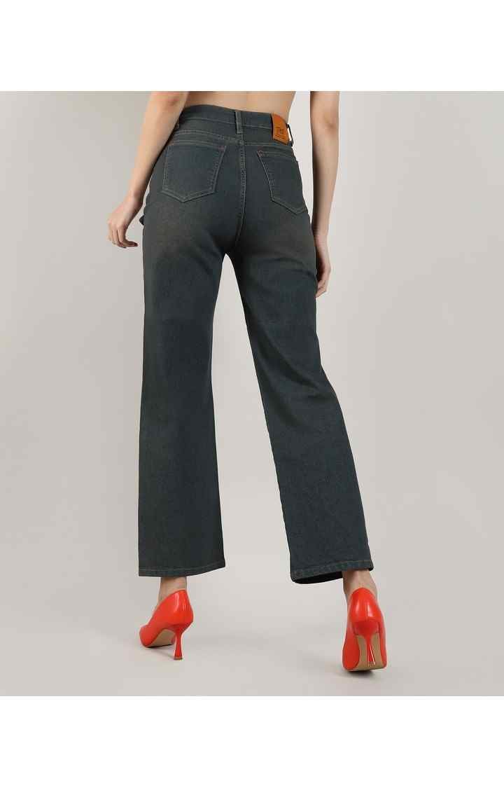 Women's Grey Solid Denim Slim Jeans