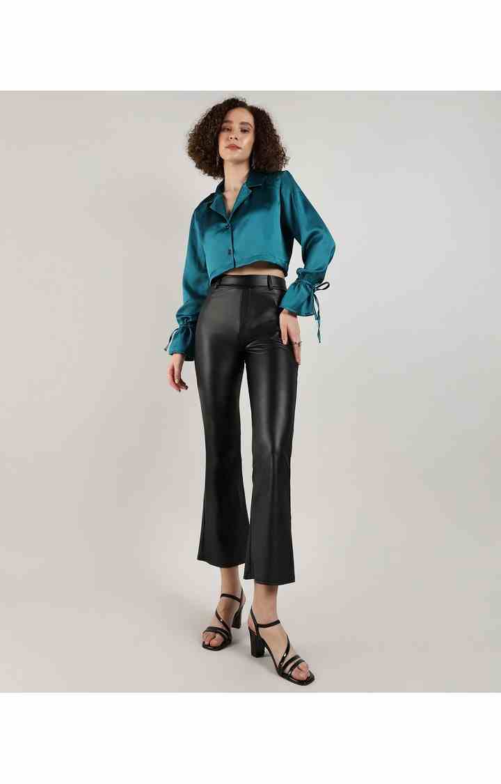 Women's Green Solid Tops