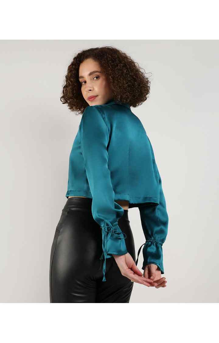 Women's Green Solid Tops