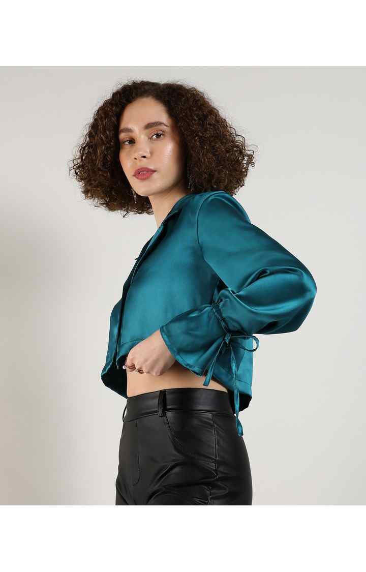 Women's Green Solid Tops