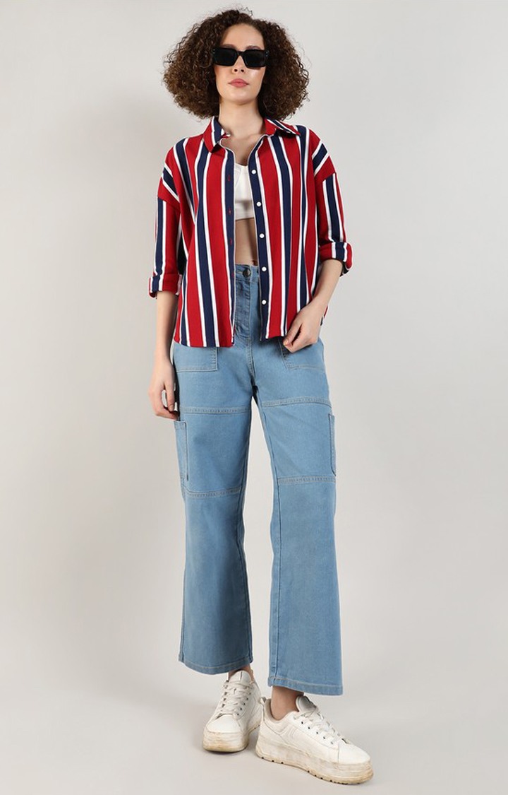Women's Multicolor Striped Casual Shirts