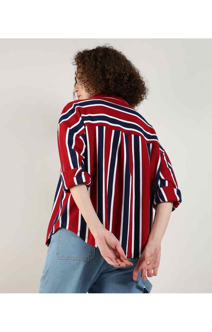 Women's Multicolor Striped Casual Shirts