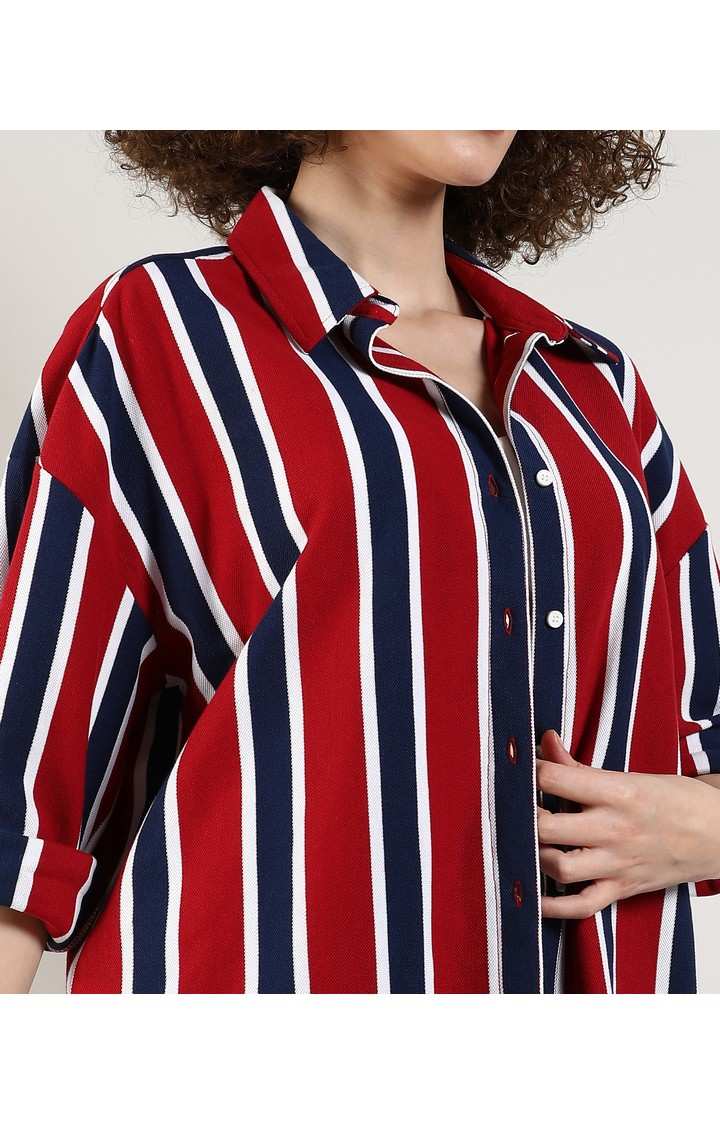 Women's Multicolor Striped Casual Shirts