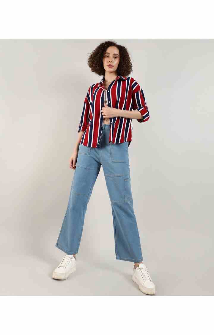 Women's Multicolor Striped Casual Shirts