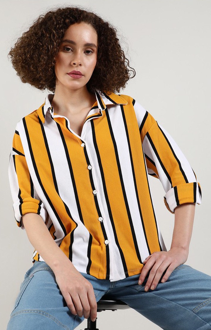 Women's Multicolor Striped Casual Shirts