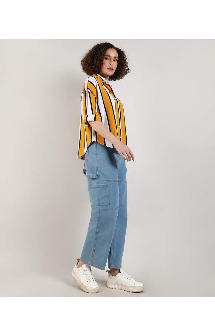 Women's Multicolor Striped Casual Shirts