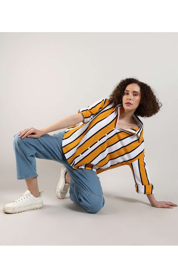 Women's Multicolor Striped Casual Shirts