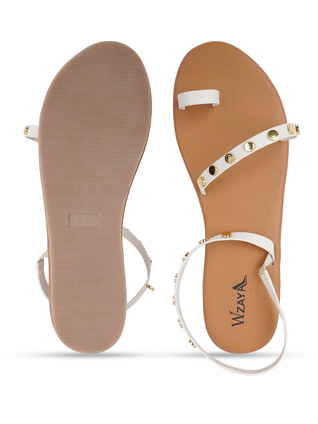 White Strappy Open Toe Flat Sandal