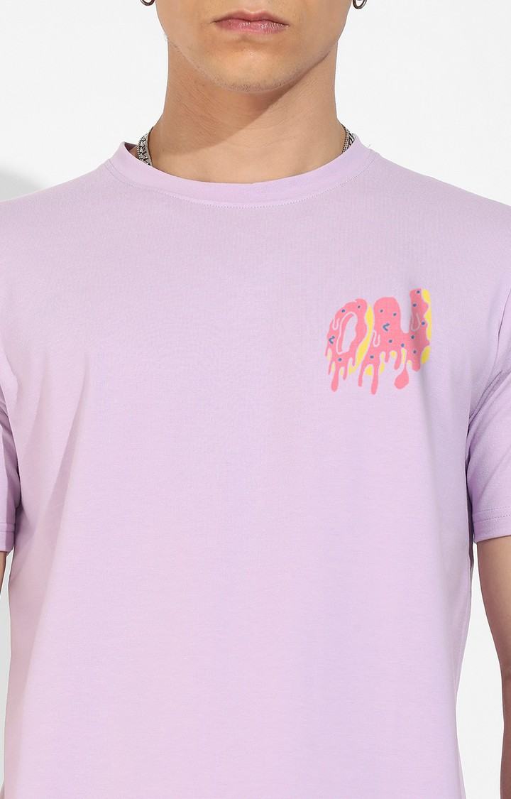 Men's Purple Graphics Regular T-Shirts