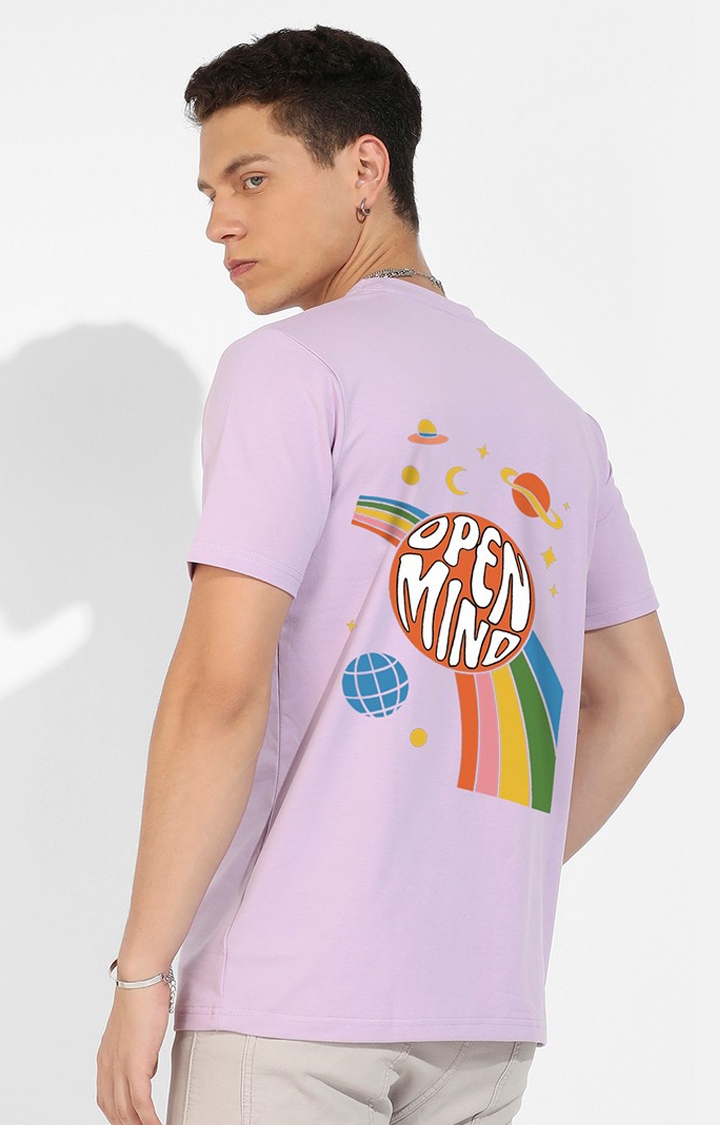 Men's Purple Cotton Graphic Printed Regular T-Shirt