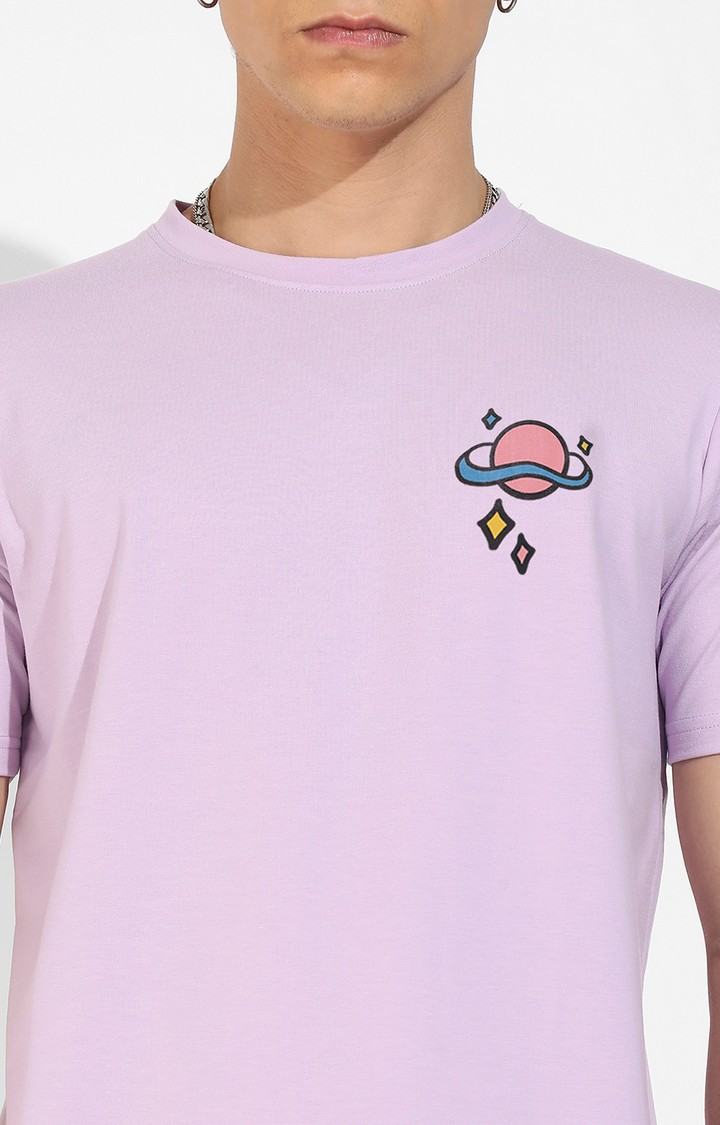 Men's Purple Graphics Regular T-Shirts