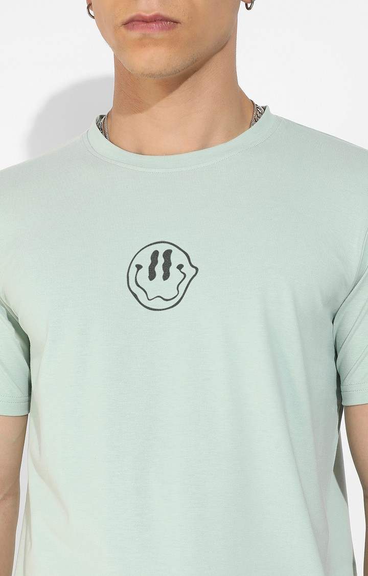 Men's Green Graphics Regular T-Shirts