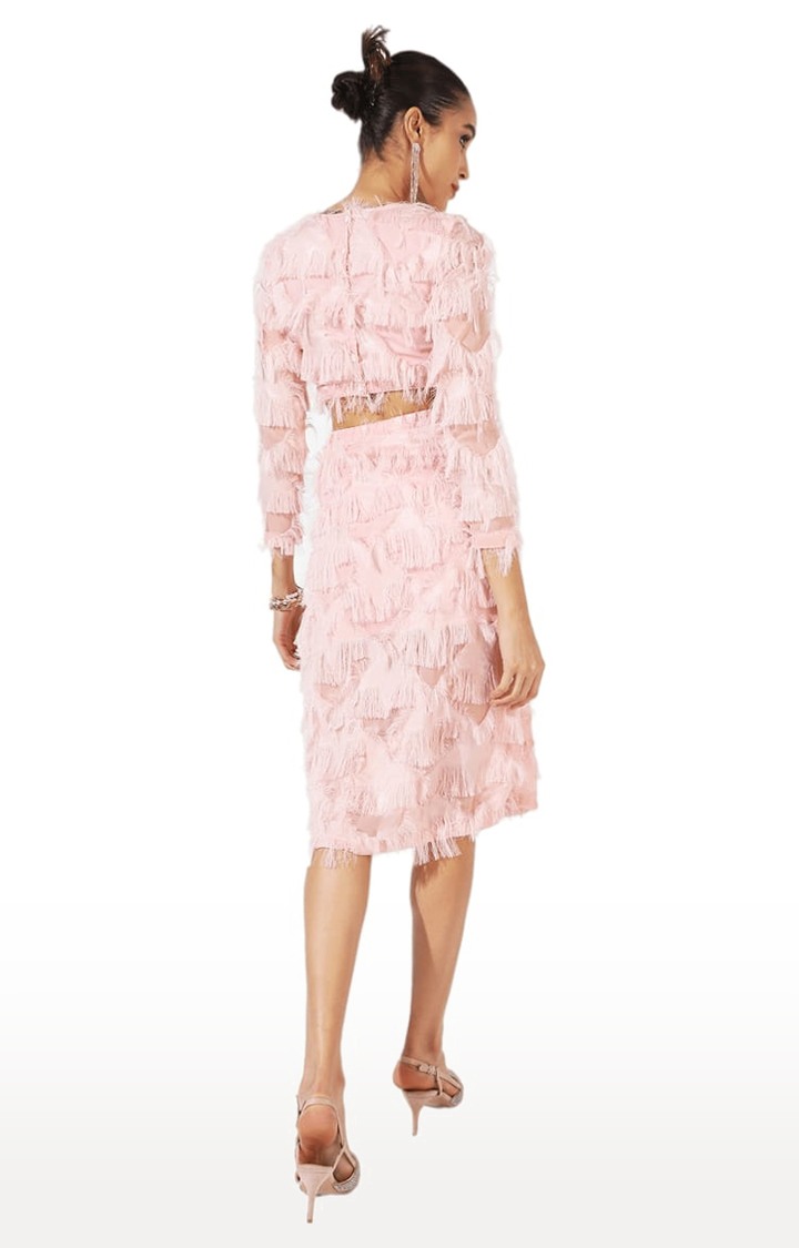 Women's Pink Textured Co-ords
