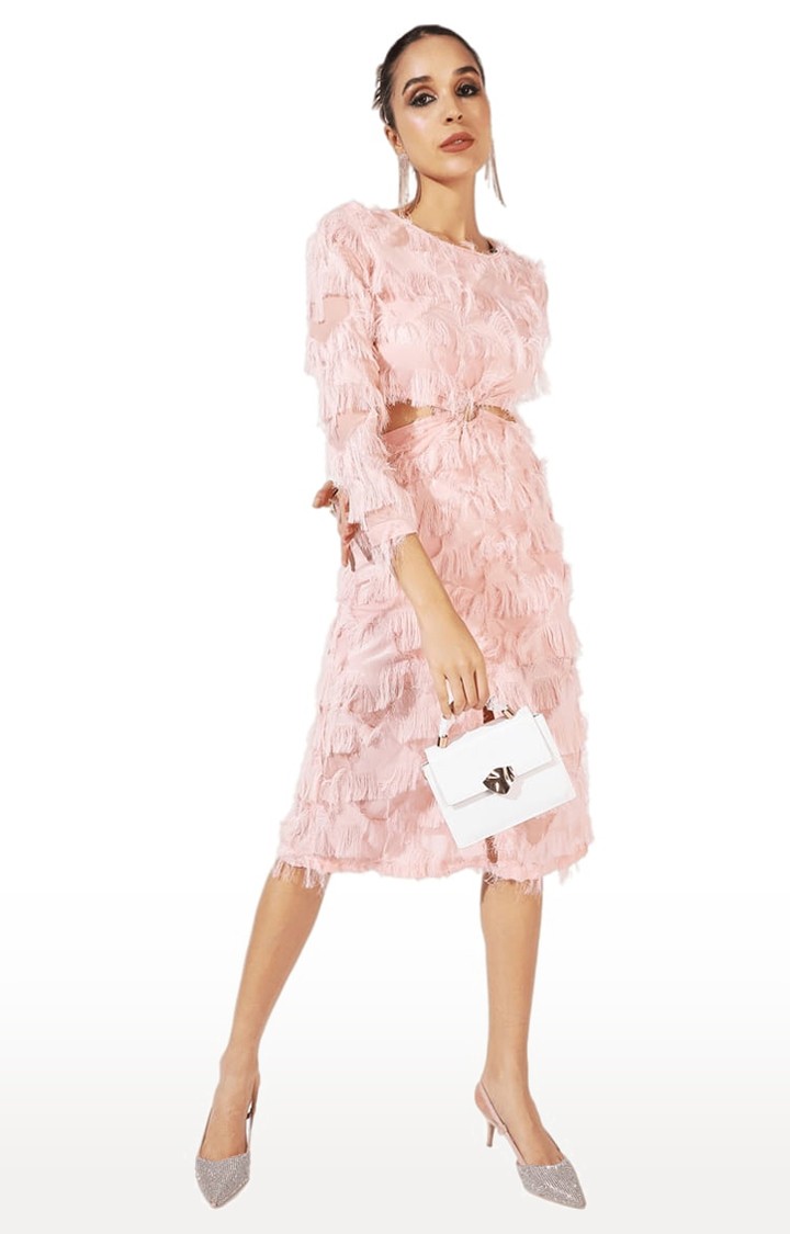 Women's Pink Textured Co-ords