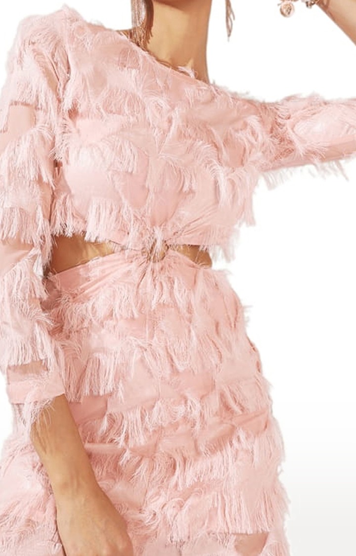 Women's Pink Textured Co-ords
