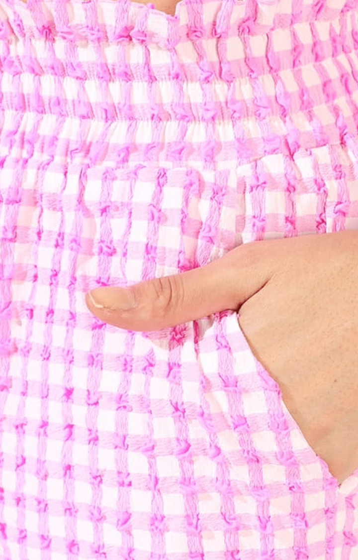 Women's Pink Checked Co-ords