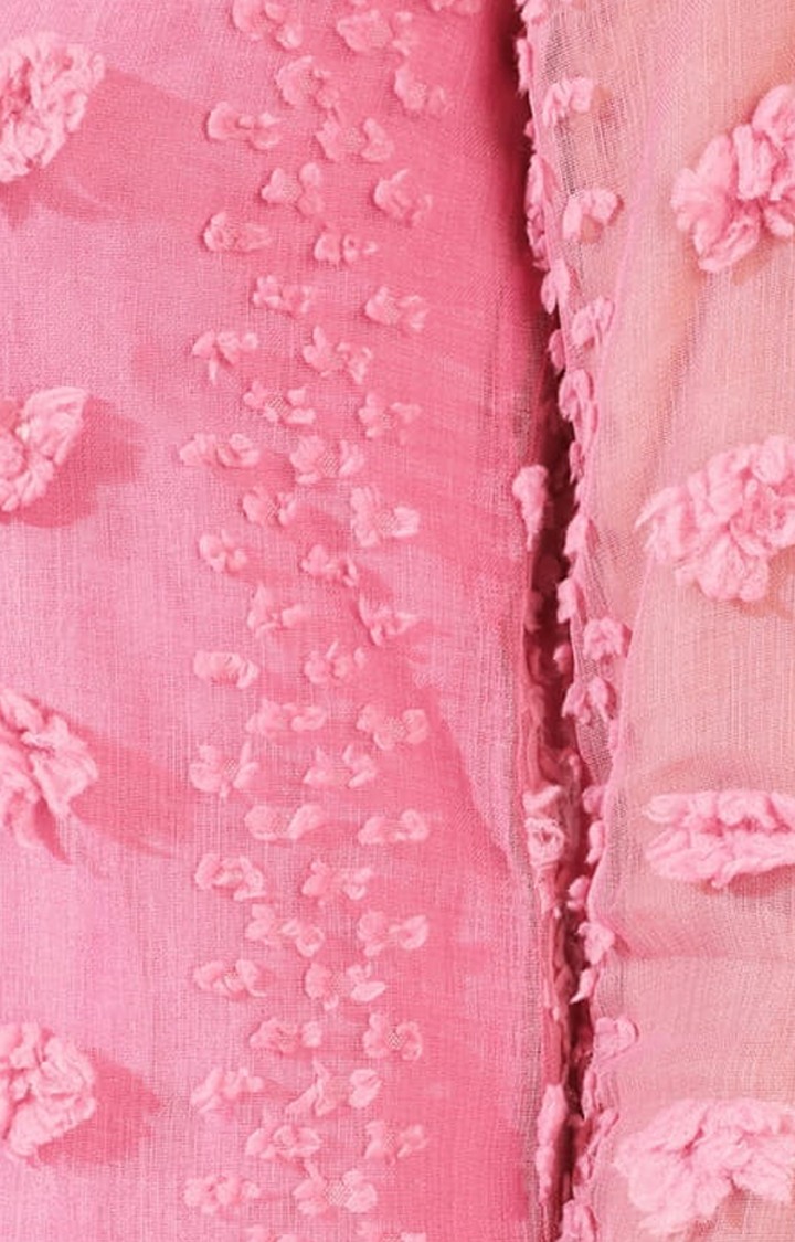 Women's Pink Embroidered Shift Dress