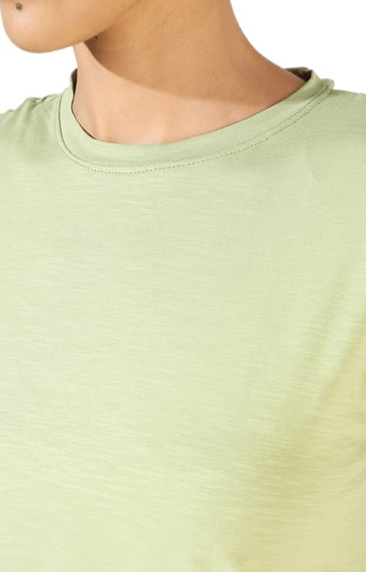 Women's Green Solid Regular T-Shirts
