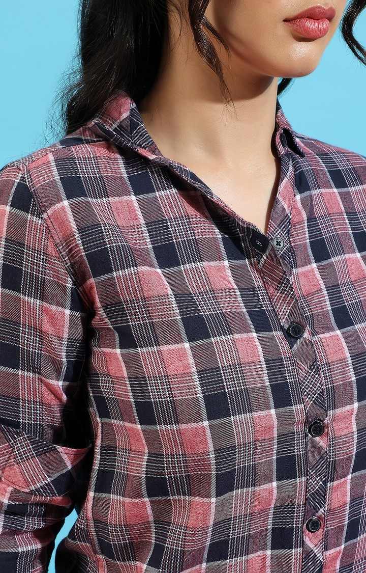 Women's Multicolour Cotton Checkered Casual Shirts