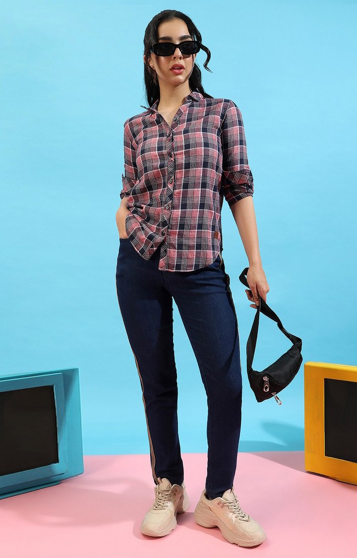 Women's Multicolour Cotton Checkered Casual Shirts