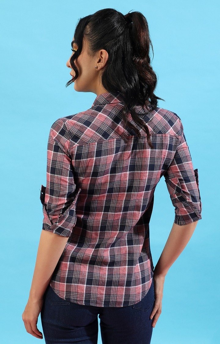 Women's Multicolour Cotton Checkered Casual Shirts