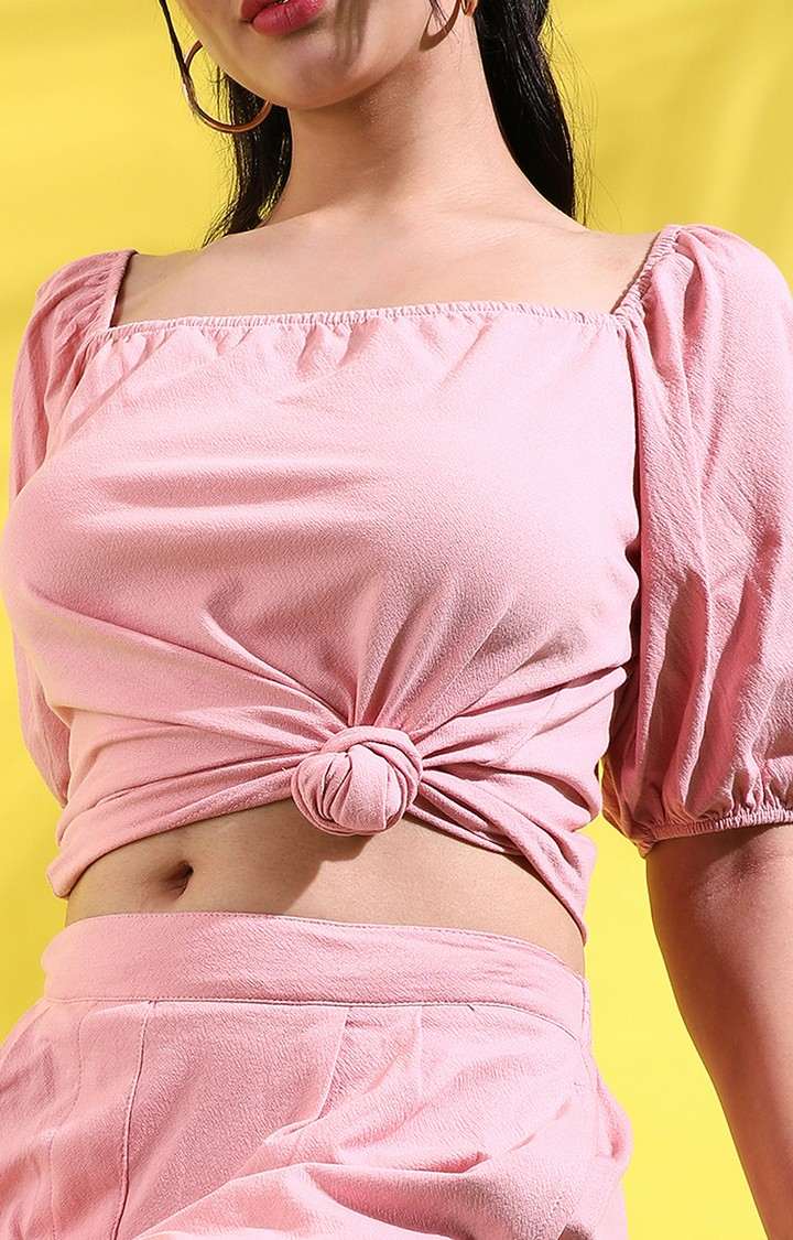 Women's Pink Solid Co-ords