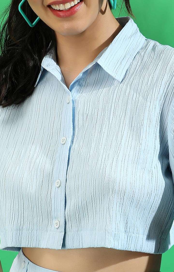Women's Blue Solid Co-ords