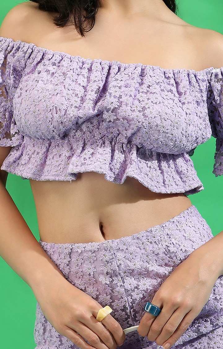 Women's Purple Solid Co-ords