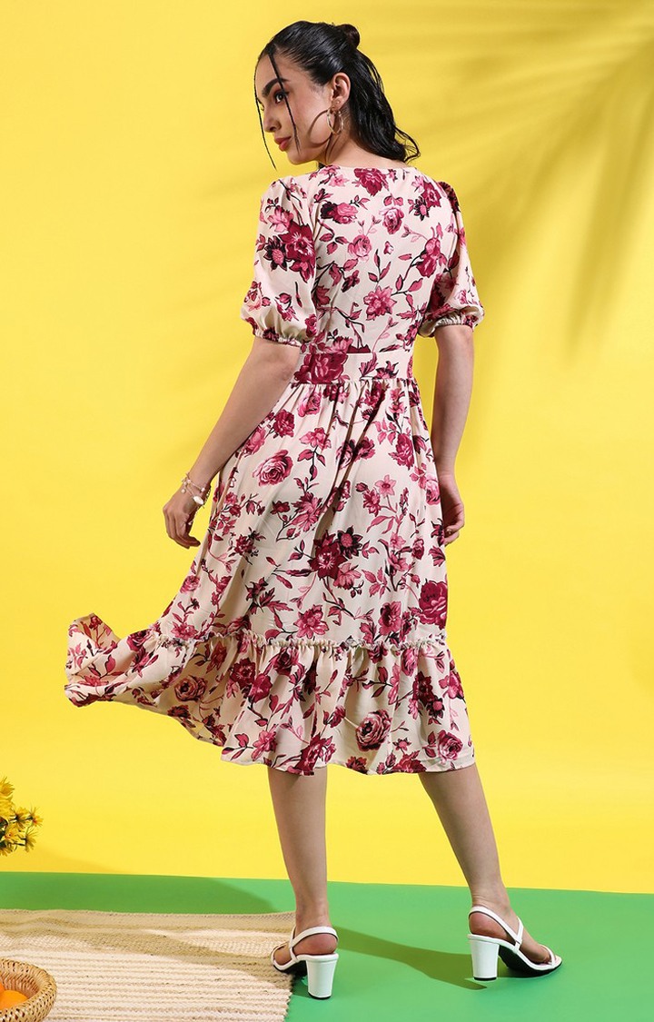 Floral polyester dress discount