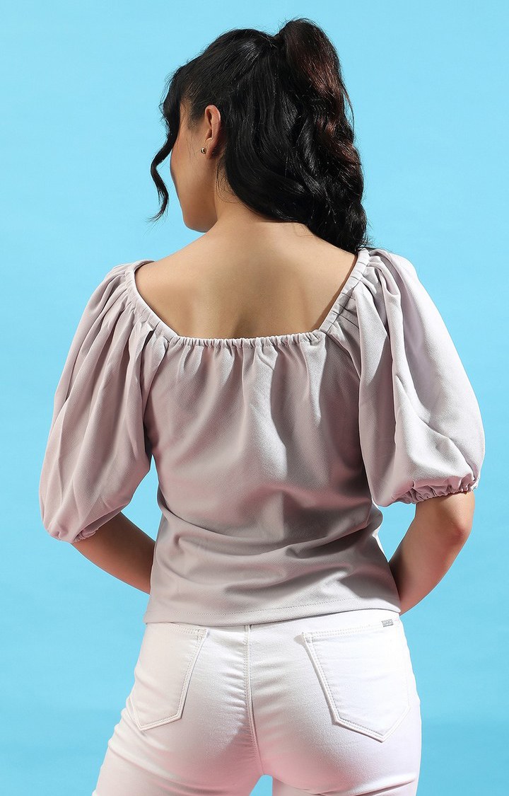 Women's White Solid Tops