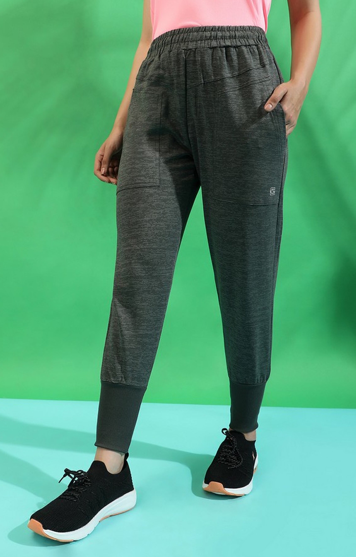 CAMPUS SUTRA | Women's Grey Textured Casual Joggers