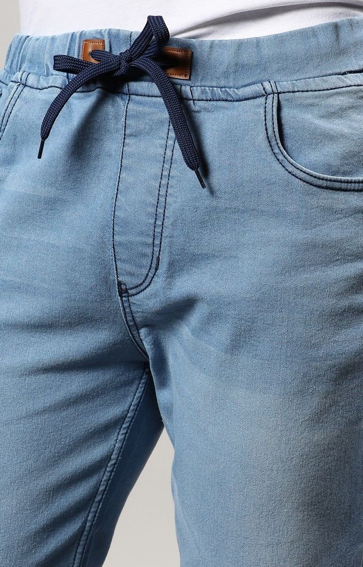 Men's Light Blue Solid Jeans