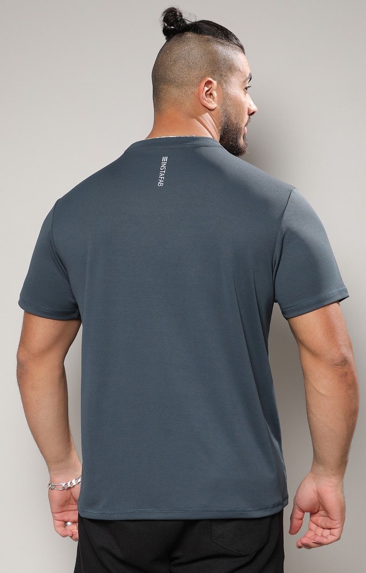 Men's Dark Grey Basic Activewear T-Shirt