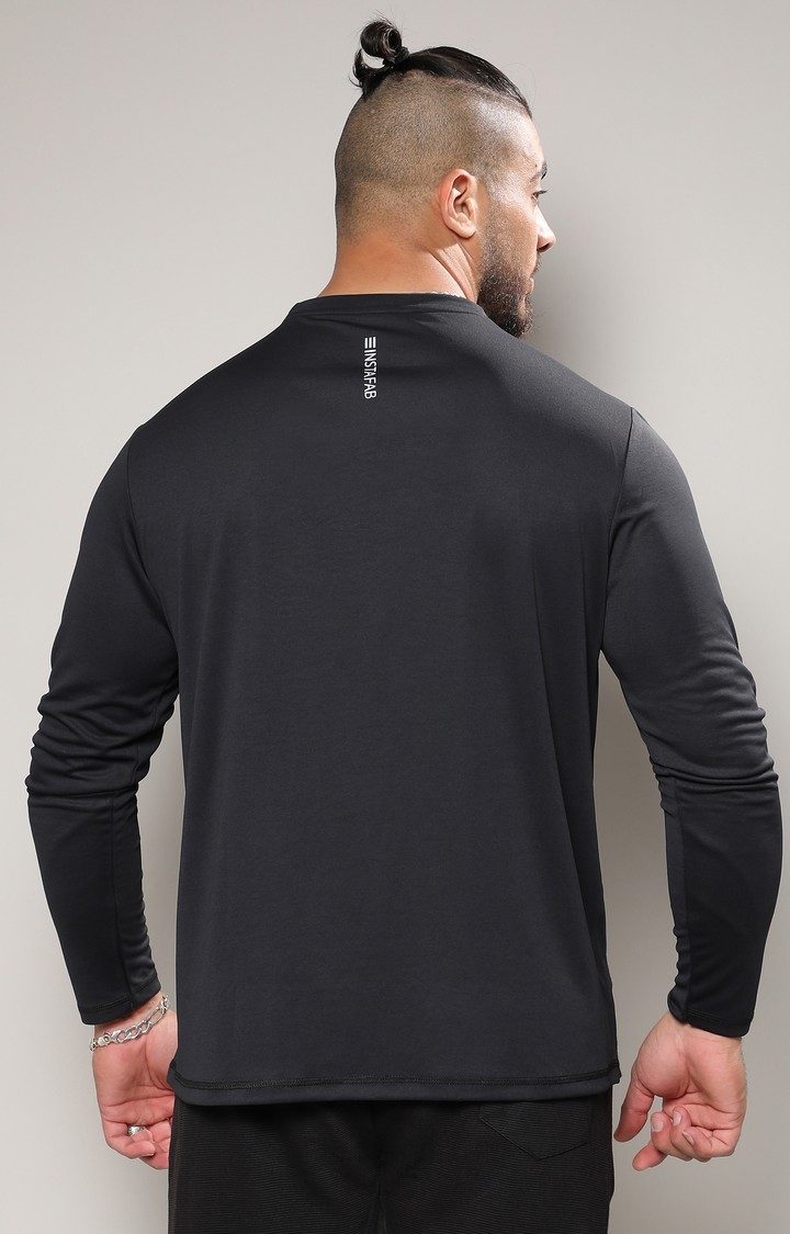 Men's Black Solid Activewear T-Shirts