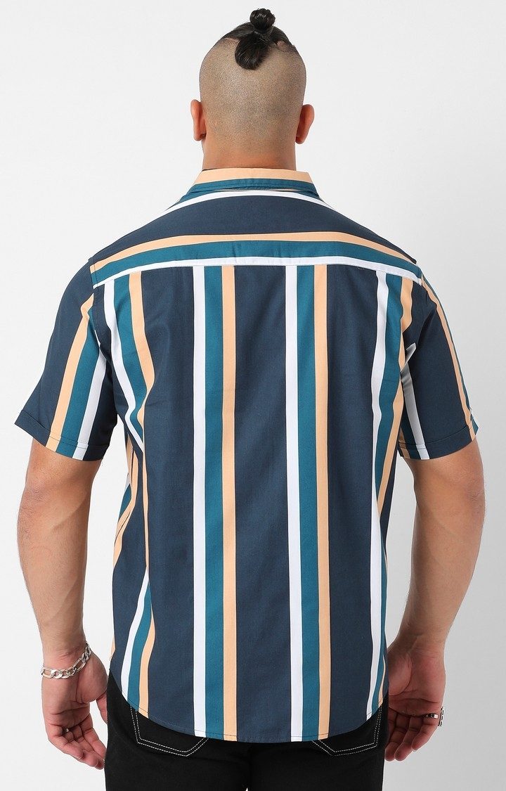Men's Blue Striped Casual Shirts