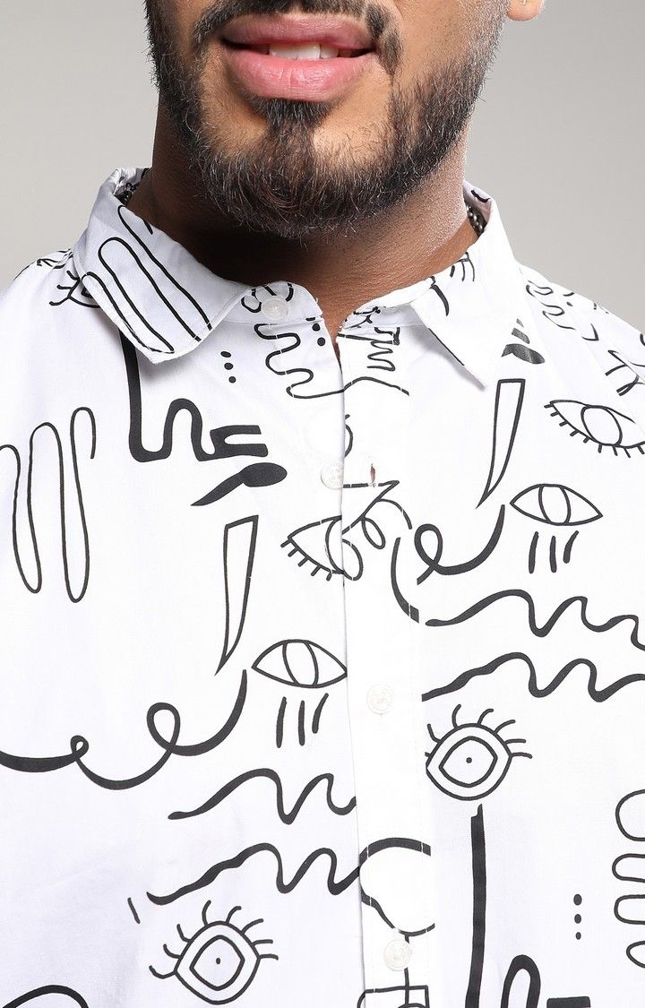 Men's Chalk White Doodle Shirt