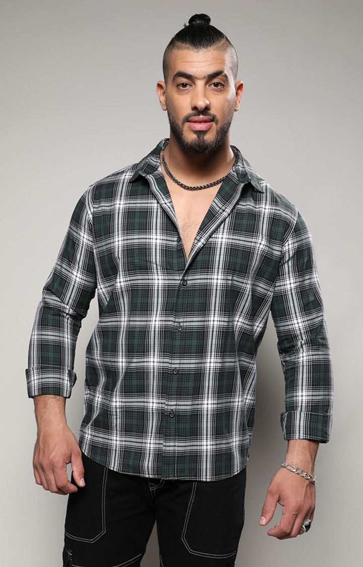 Men's Forest Green Tartan Plaid Shirt
