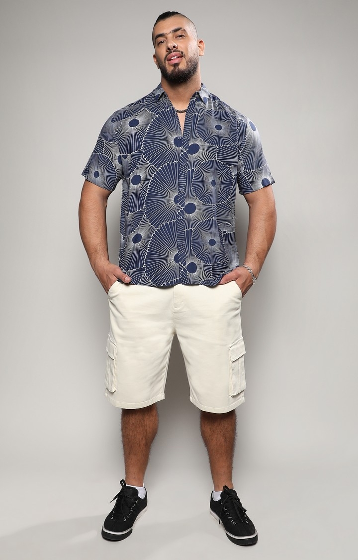 Men's Mushroom Print Button Up Shirt