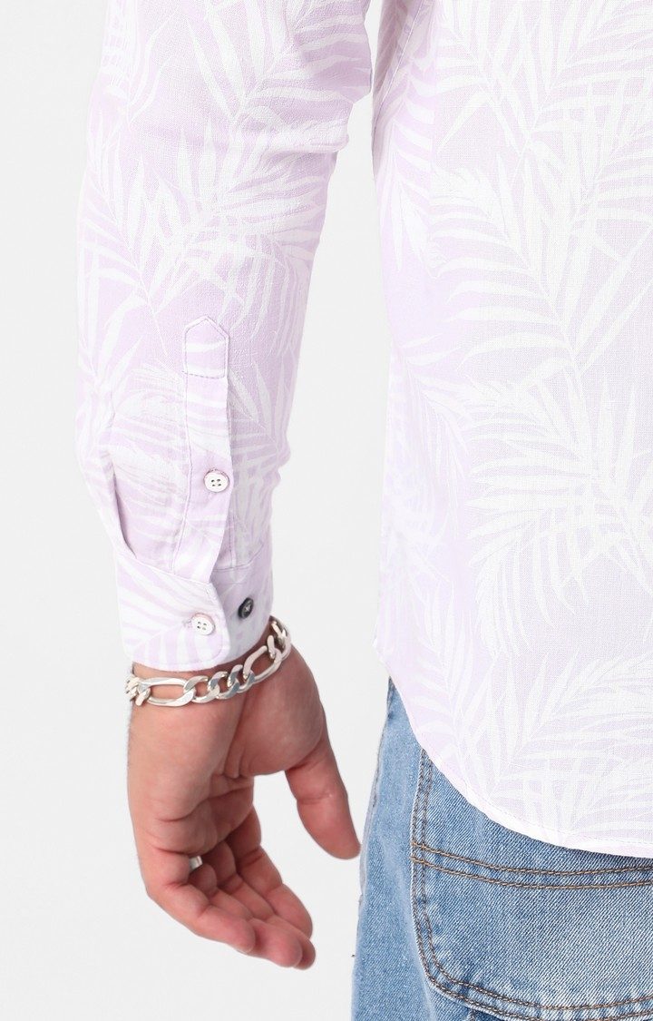 Men's Purple Printed Casual Shirts