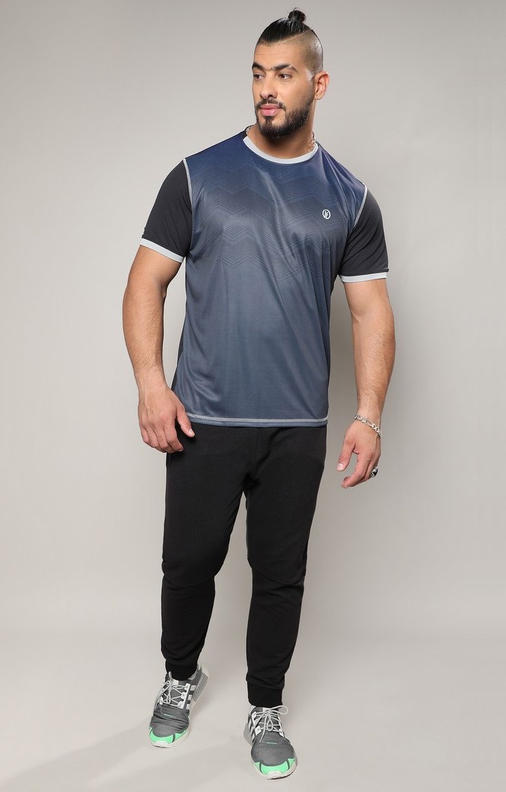 Men's Grey Printed Activewear T-Shirts