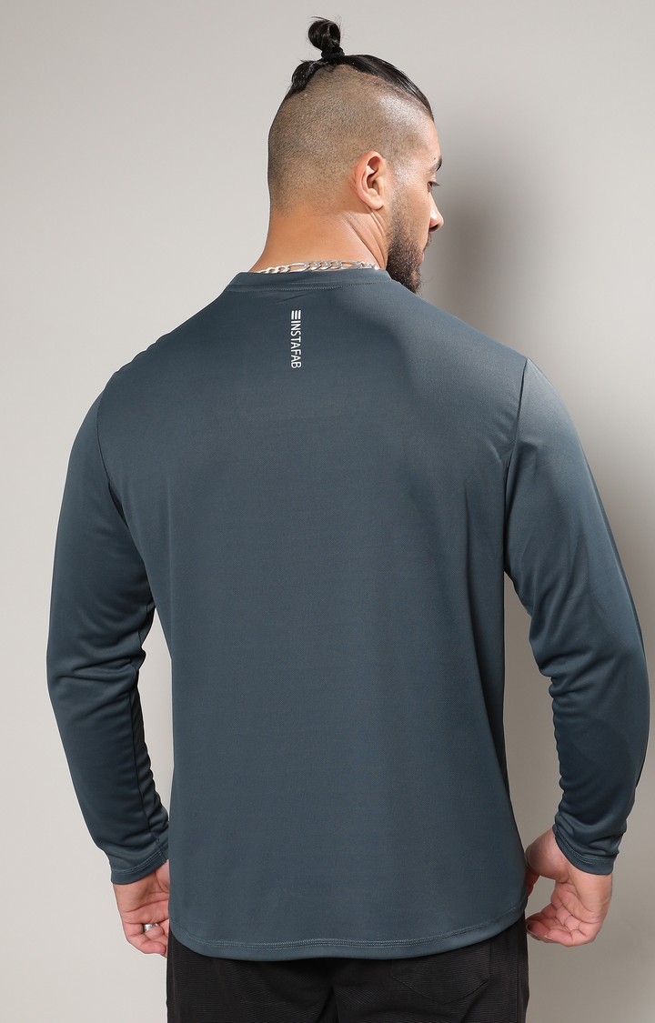 Men's Charcoal Grey Basic Activewear T-Shirt