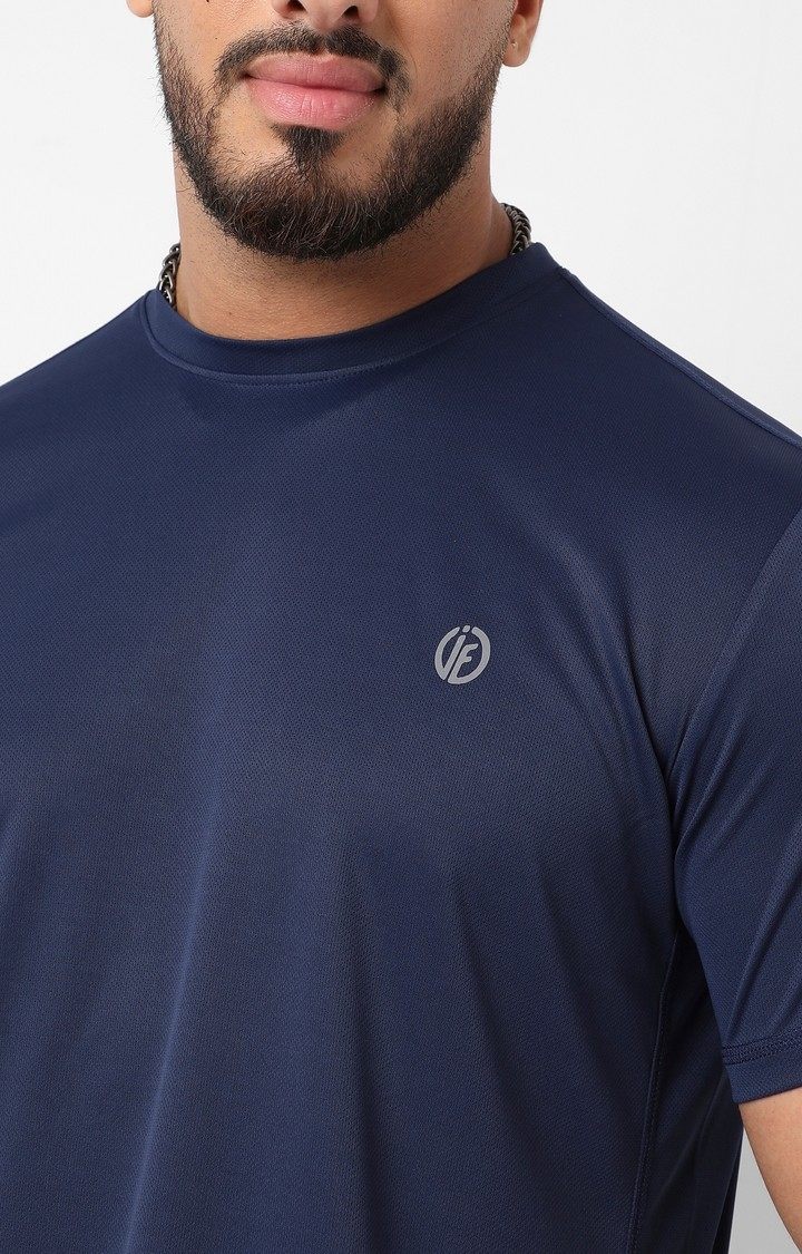 Men's Blue Solid Activewear T-Shirts