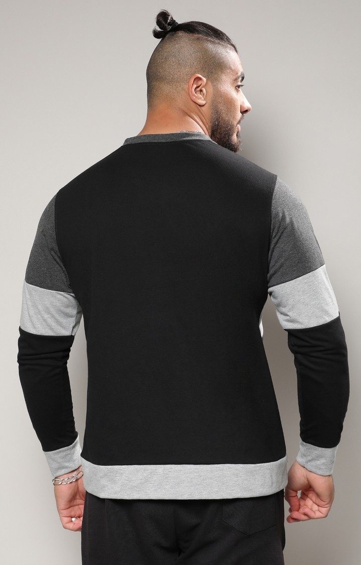 Men's Grey Striped Regular T-Shirts