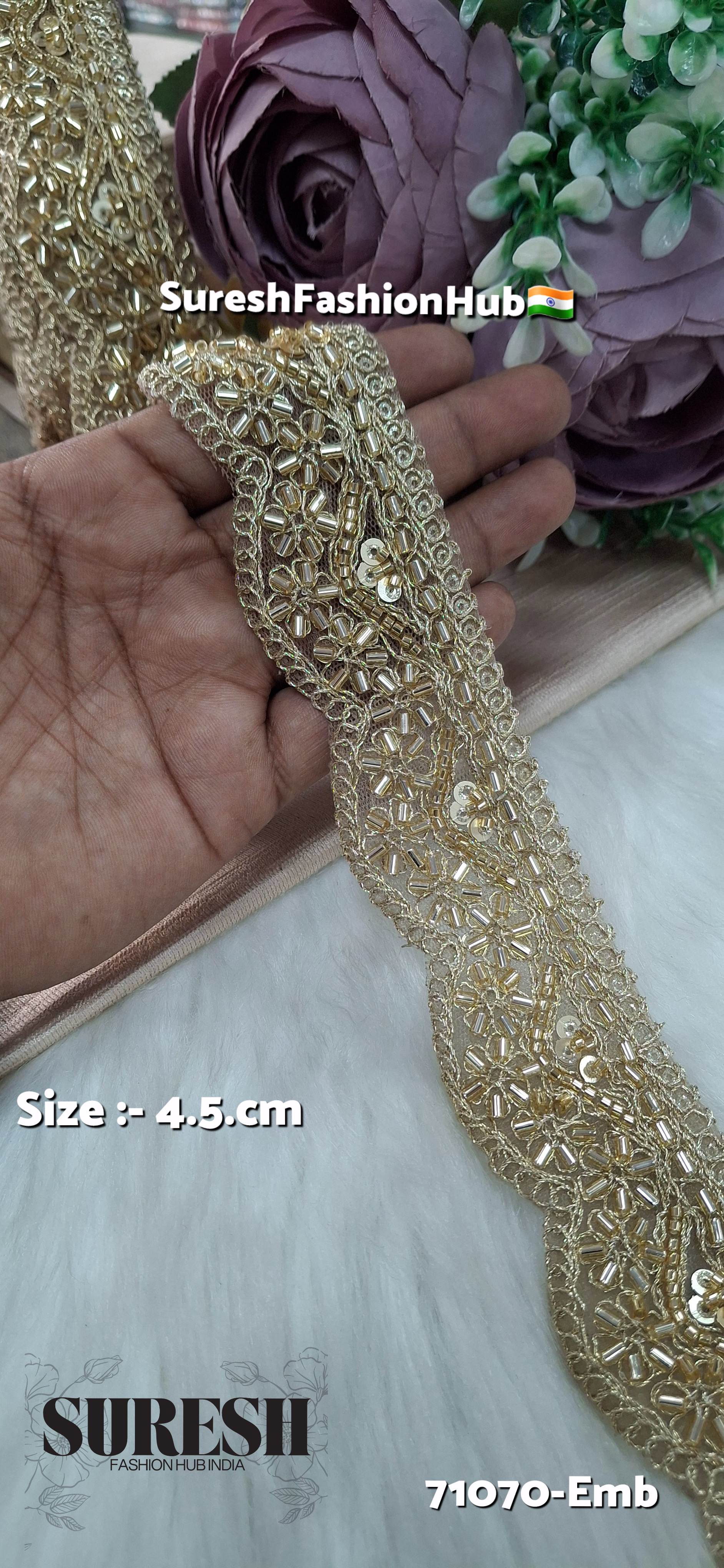 Pearl Blossom Scalloped Embroidery Lace